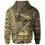 American Samoa Zip Hoodie Aoloau Polynesian Gold Patterns - Polynesian Pride