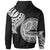 American Samoa Custom Zip Hoodie American Samoa Tatau White Patterns - Polynesian Pride