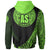 American Samoa Zip Hoodie Green Polynesian Patterns Sport Style - Polynesian Pride