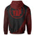 Yap State Zip Hoodie Red Polynesian Patterns Sport Style - Polynesian Pride