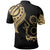 Cook Islands Polo Shirt Kuki Airani Tatau Gold Patterns With Coat Of Arms - Polynesian Pride