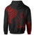 Cook Islands Custom Zip Hoodie Cook Islands Tatau Red Patterns - Polynesian Pride