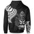 Solomon Islands Zip Hoodie Solomon Islands Tatau White Patterns With Coat of Arms - Polynesian Pride