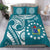 (Custom Personalised) Cook Islands Tatau Bedding Set Symbolize Passion Stars Version Blue LT13 - Polynesian Pride