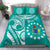 (Custom Personalised) Cook Islands Tatau Bedding Set Symbolize Passion Stars Version Turquoise LT13 - Polynesian Pride