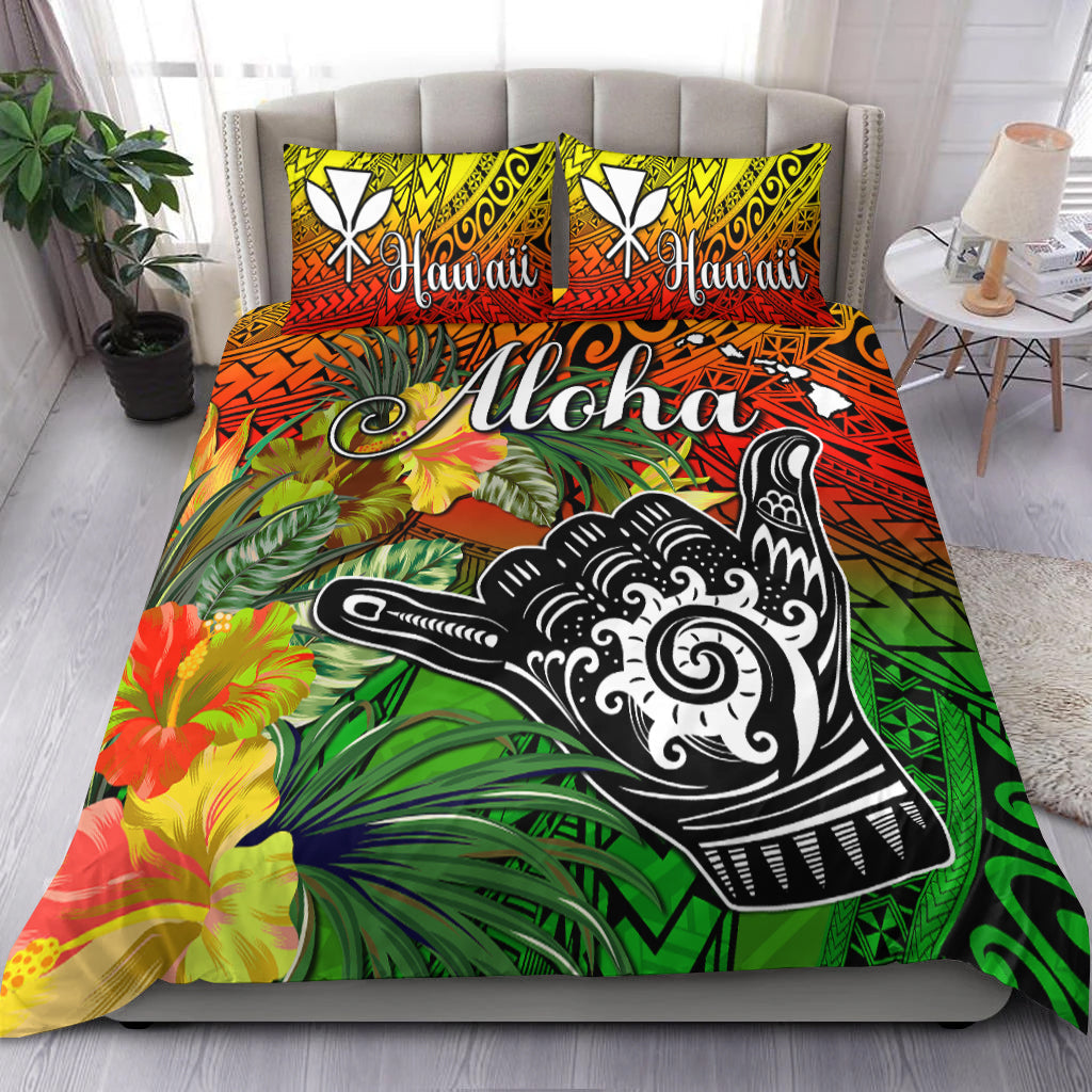 The Shaka Hawaii Bedding Set Tropical Flowers Reggae Version LT13 Reggae - Polynesian Pride