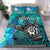 The Shaka Hawaii Bedding Set Tropical Flowers Blue Version LT13 - Polynesian Pride