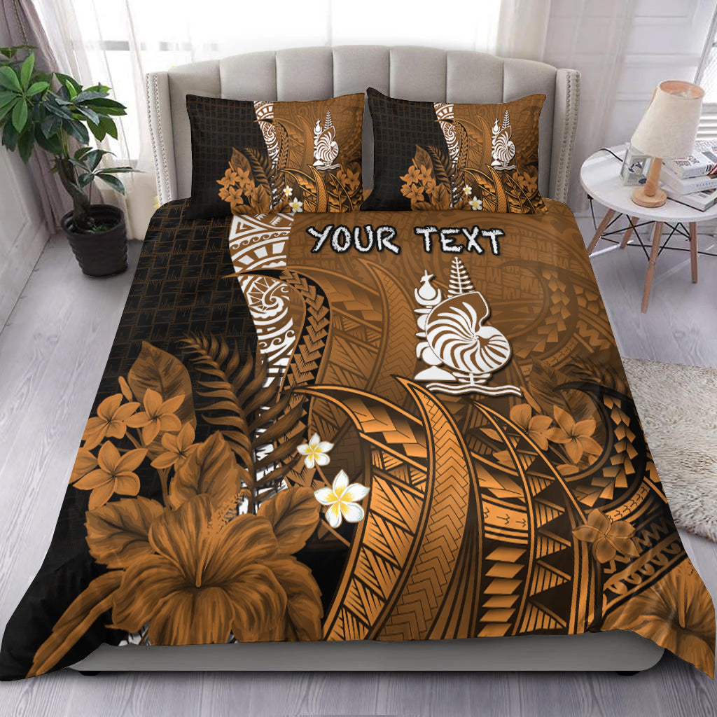 (Custom Personalised) New Caledonia Bedding Set Nautilus Gold Polynesian Hibiscus LT13 Gold - Polynesian Pride
