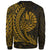 French Polynesia Custom Personalised Sweatshirt - Wings Style Gold Color - Polynesian Pride