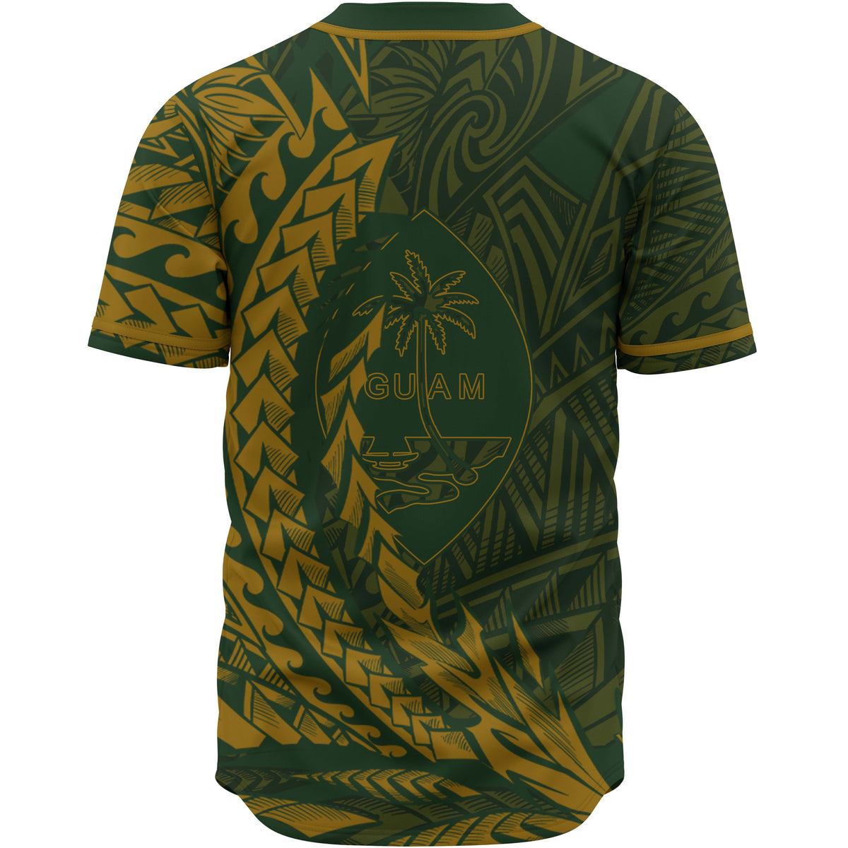Guam Baseball Shirt - Green Wings Style - Polynesian Pride