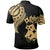 Tonga Polo Shirt Tongan Tatau Gold Patterns With Coat Of Arms - Polynesian Pride