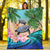 Polynesian Turtle Coconut Tree And Orchids Premium Blanket LT14 White - Polynesian Pride