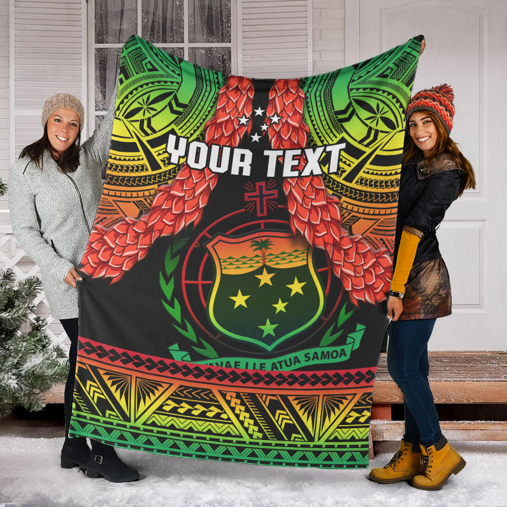 (Custom Personalised) Samoa Rugby Premium Blanket Teuila Torch Ginger Gradient Style LT14 - Polynesian Pride