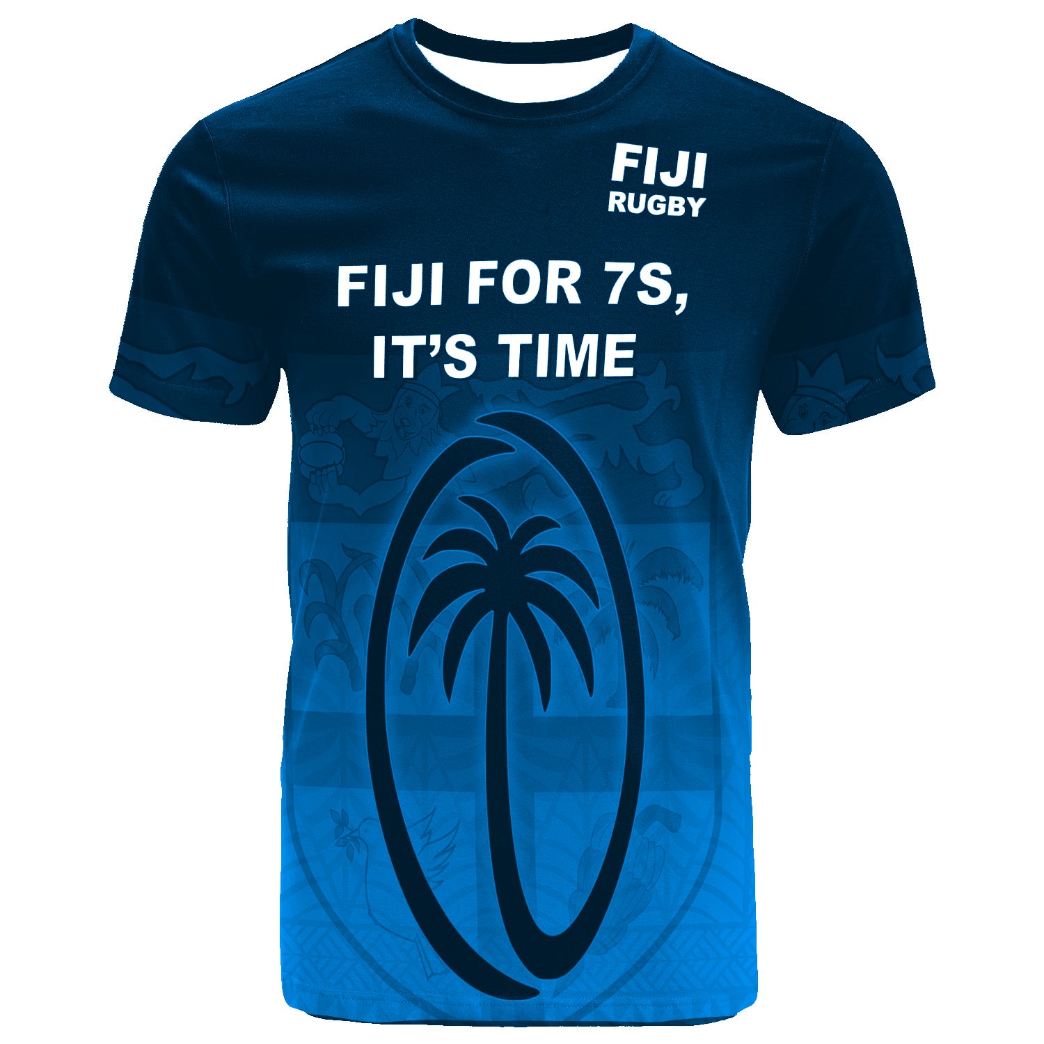 Fiji Rugby T Shirt Fiji For 7s, Its Time Blue RLT7 Unisex Blue - Polynesian Pride