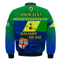 (Custom Personalised) Malampa Fiji Day Bomber Jacket Vanuatu Polynesia mix Flowers LT13 - Polynesian Pride
