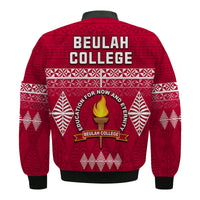 Beulah College Bomber Jacket Ngatu Pattern Tonga LT13 - Polynesian Pride