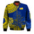 (Custom Personalised) Niue Hiapo Bomber Jacket Rock of Polynesia Tapa Niuean Crab Happy Day LT13 - Polynesian Pride