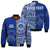 (Custom Personalised) Tupou Tonga College Bomber Jacket Tongan Ngatu Pattern LT14 Unisex Blue - Polynesian Pride