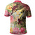 Kosrae State Polo Shirt Flowers Tropical With Sea Animals - Polynesian Pride