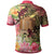 Tokelau Polo Shirt Flowers Tropical With Sea Animals - Polynesian Pride