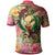 Pohnpei State Polo Shirt Flowers Tropical With Sea Animals - Polynesian Pride