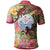 Marshall Islands Polo Shirt Flowers Tropical With Sea Animals - Polynesian Pride