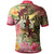 Vanuatu Polo Shirt Flowers Tropical With Sea Animals - Polynesian Pride