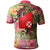 Wallis and Futuna Polo Shirt Flowers Tropical With Sea Animals - Polynesian Pride