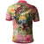 Nauru Polo Shirt Flowers Tropical With Sea Animals - Polynesian Pride