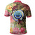 Federated States of Micronesia Polo Shirt Flowers Tropical With Sea Animals - Polynesian Pride