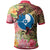 Yap State Polo Shirt Flowers Tropical With Sea Animals - Polynesian Pride