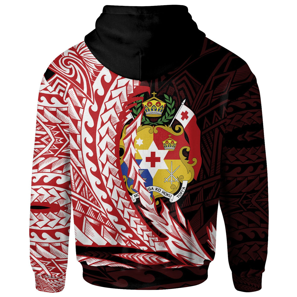 Tonga Zip Hoodie Custom Wings Style - Polynesian Pride