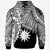 Nauru Polynesian Hoodie Tribal Wave Tattoo White - Polynesian Pride