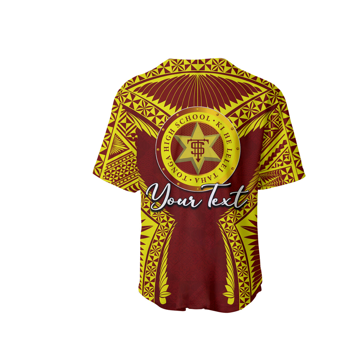 (Custom Personalised)Tonga High School Baseball Jersey Yellow Style LT6 - Polynesian Pride