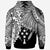 Kosrae Polynesian Custom Zip up Hoodie Tribal Wave Tattoo White - Polynesian Pride