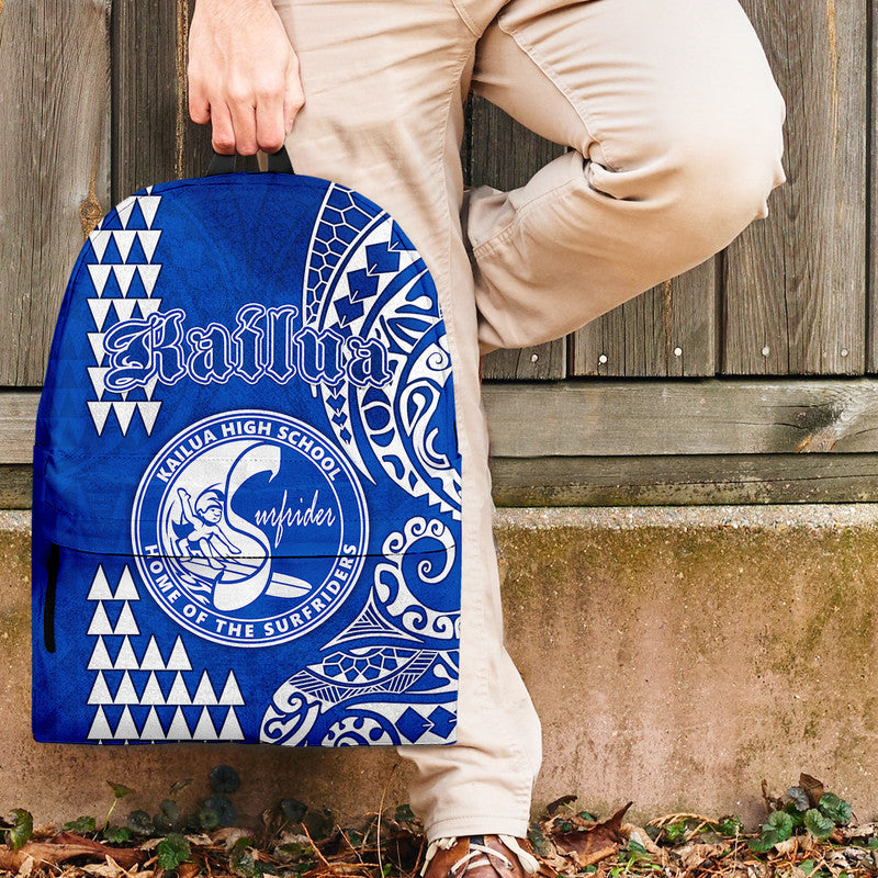Hawaii Kailua High School Backpack Tribal Kakau LT9 One Size Blue - Polynesian Pride