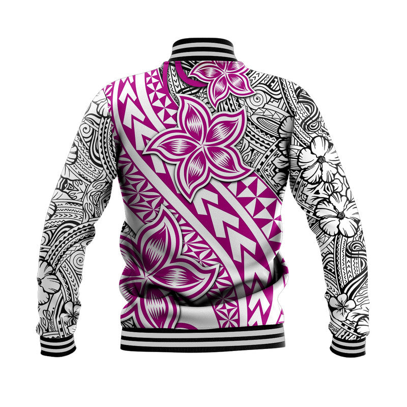 Traditional Polynesian Tribal Tattoo Retro Baseball Jacket Pink LT9 - Polynesian Pride