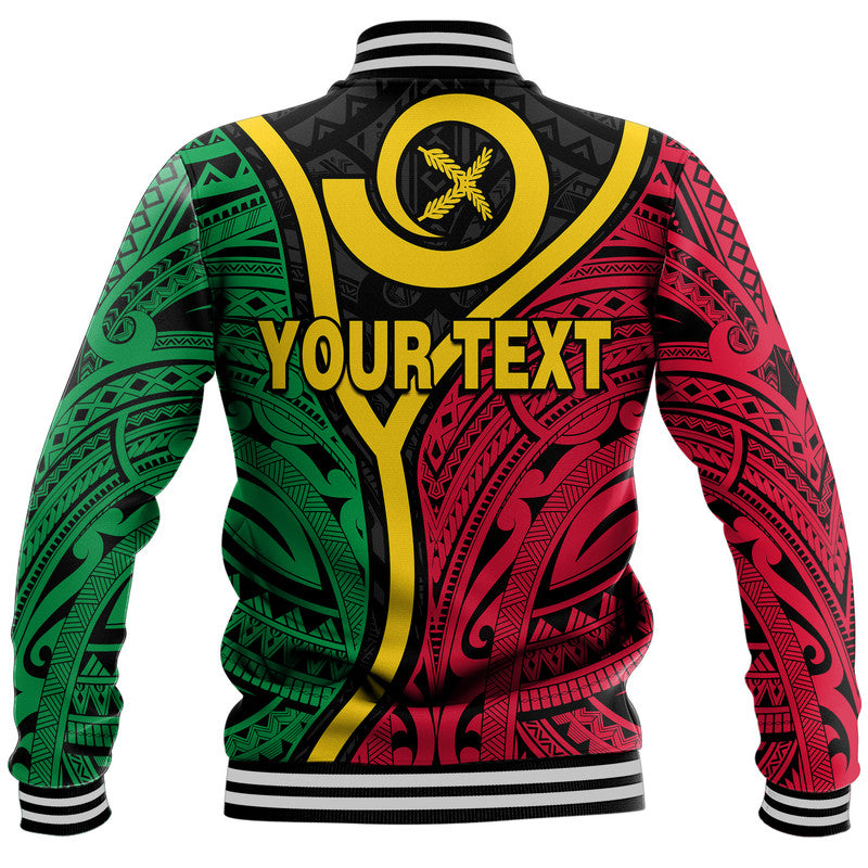 (Custom Personalised) Vanuatu Baseball Jacket Tribal Vanuatu Coat Of Arms Flag Style LT9 - Polynesian Pride