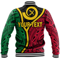 (Custom Personalised) Vanuatu Baseball Jacket Tribal Vanuatu Coat Of Arms Flag Style LT9 - Polynesian Pride
