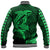 (Custom Personalised) Hawaii Baseball Jacket Shark and Turtle Mix Kakau Green LT9 - Polynesian Pride