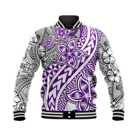 Traditional Polynesian Tribal Tattoo Retro Baseball Jacket Purple LT9 Unisex Purple - Polynesian Pride