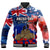 (Custom Personalised) New Zealand ANZAC Day Baseball Jacket Grunge Aotearoa Flag and Red Poppy LT9 Unisex Blue - Polynesian Pride