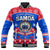 (Custom Personalised) Samoa Tribal Polynesian Christmas Vibe Baseball Jacket LT9 Unisex Blue - Polynesian Pride