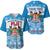 (Custom Personalised) Fiji Masi Tapa Christmas Vibe Baseball Jersey LT9 Blue - Polynesian Pride