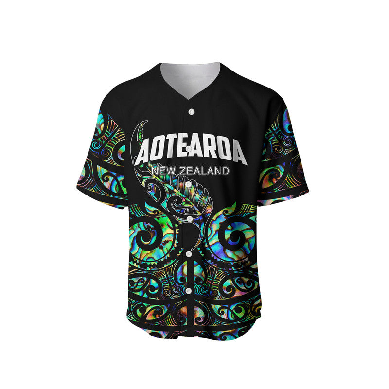 (Custom Personalised) New Zealand Rugby Baseball Jersey - Maori Fern Papua Shell style LT6 - Polynesian Pride
