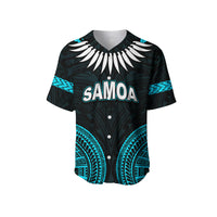 (Custom Personalised) Samoa Ula Nifo Tribal Baseball Jersey Blue Style LT6 - Polynesian Pride