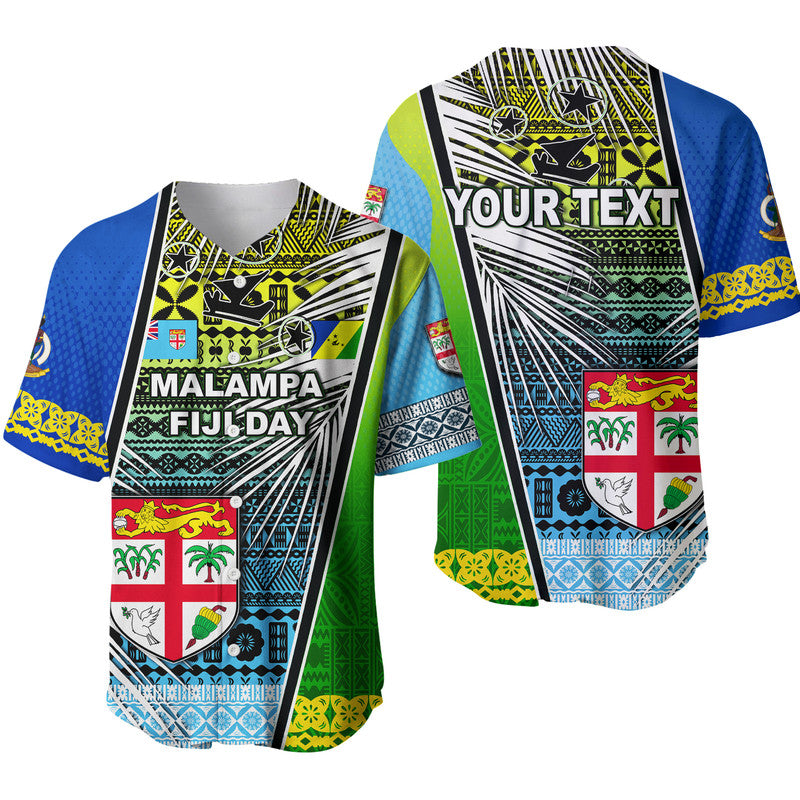 (Custom Personalised) Vanuatu Malampa Fiji Day Baseball Jesey 2022 LT6 Blue - Polynesian Pride
