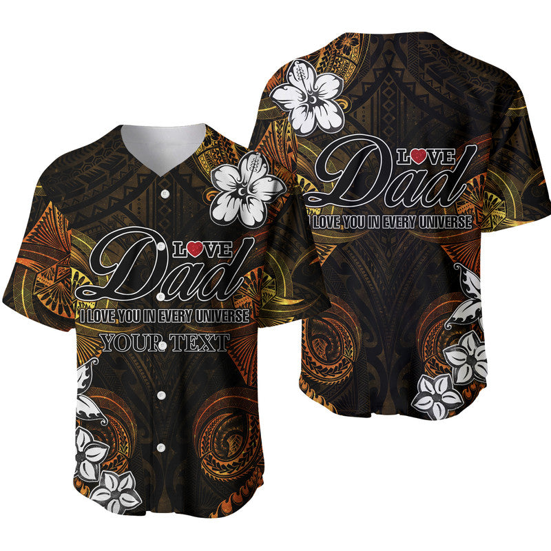 (Custom Personalised) Polynesian Fathers Day Baseball Jersey I Love You In Every Universe - Gold LT8 Gold - Polynesian Pride