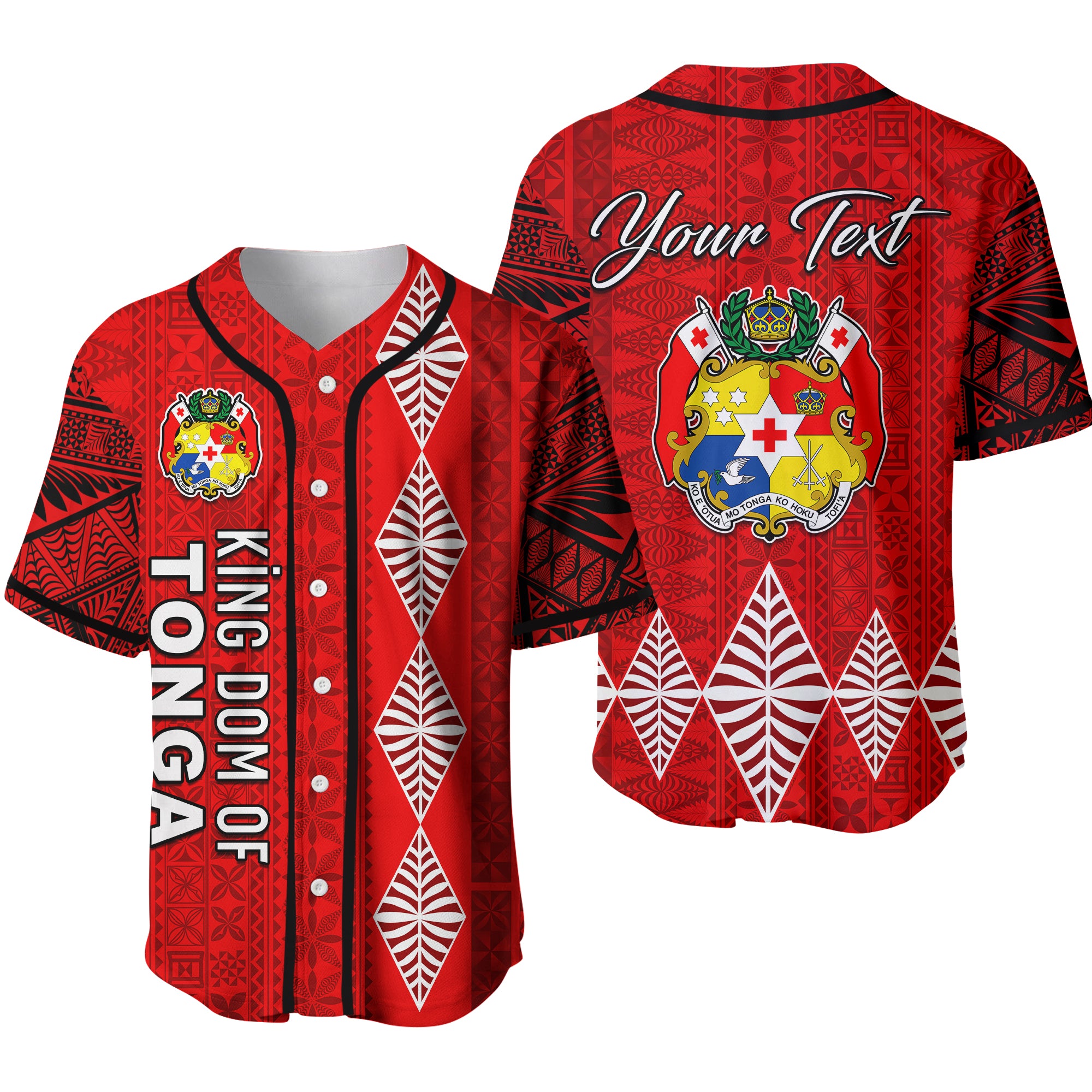 (Custom Personalised) Kingdom of Tonga Baseball Jersey 2021 Tonga National Day LT13 Red - Polynesian Pride