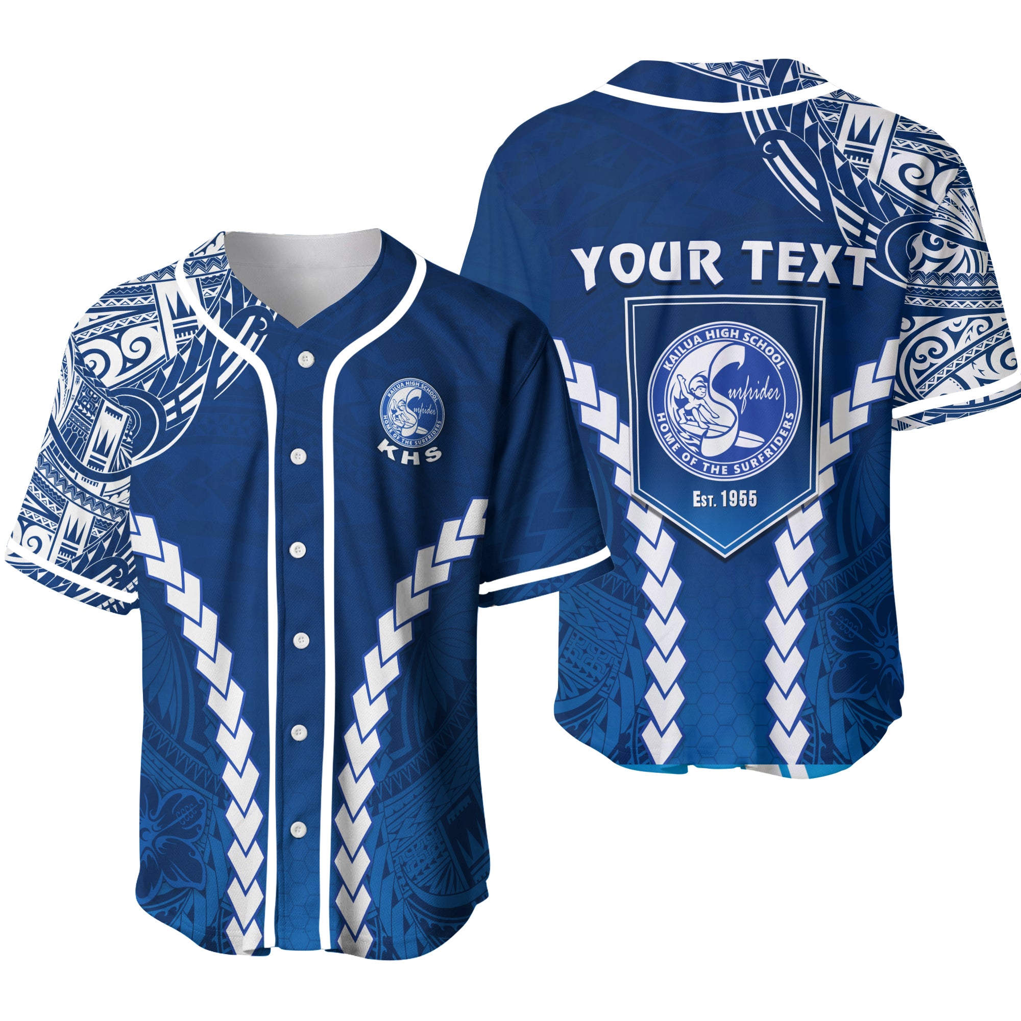 (Custom Personalised) Kailua High School Baseball Jersey Home of the Surfriders LT13 - Polynesian Pride